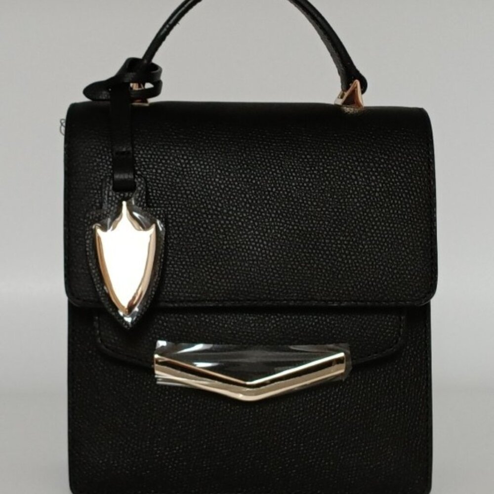 Mia Crossbody Bowery Black Leather Handbag Time's Arrow NWT